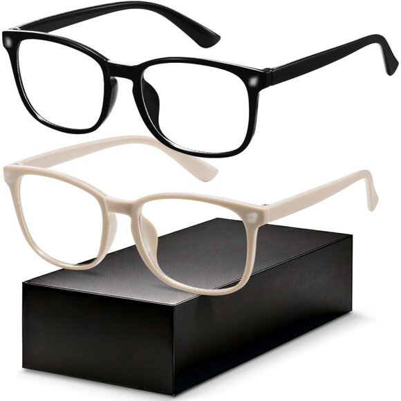 ⚡Men Black& Light Coffee Blue Light Blocking Anti UV Ray Computer Gaming Glasses - Picture 1 of 7